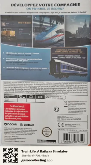Train Life: A Railway Simulator Nintendo Switch, PAL box back