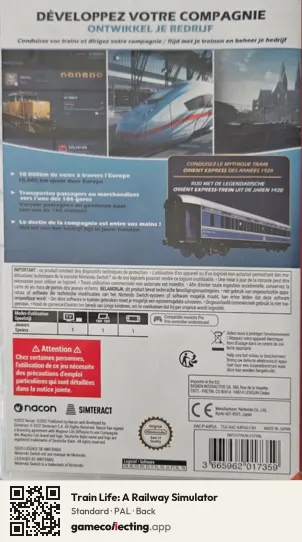 Train Life: A Railway Simulator Nintendo Switch, PAL box back
