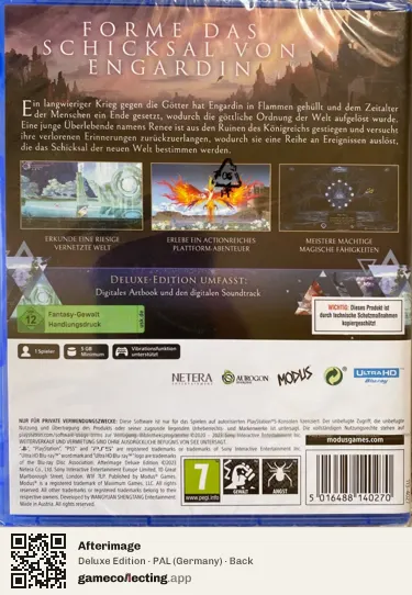 Afterimage PlayStation 5, Germany box back