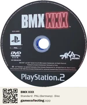 BMX XXX PlayStation 2, PAL disc