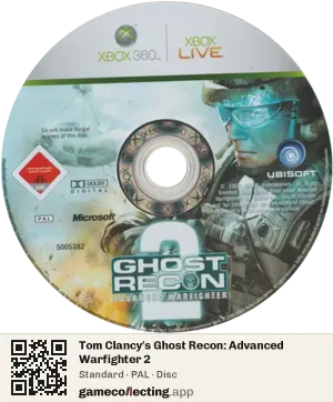 Tom Clancy's Ghost Recon: Advanced Warfighter 2 Xbox 360, PAL disc