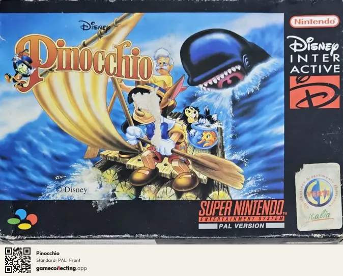 Pinocchio Super Nintendo Entertainment System, PAL box front