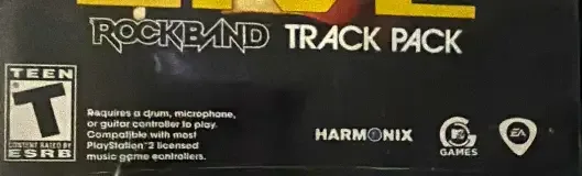 AC/DC Live: Rock Band Track Pack, the ESRB box on its front
