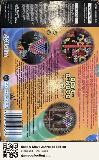 Bust-A-Move 2: Arcade Edition Nintendo 64, PAL box back