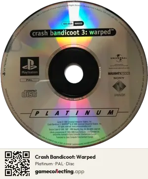 Crash Bandicoot: Warped PlayStation, PAL disc