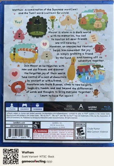 Wattam PlayStation 4, NTSC box back