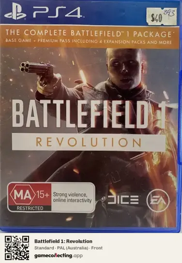 Battlefield 1: Revolution PlayStation 4, Australia box front