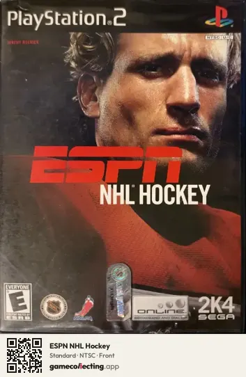 ESPN NHL Hockey PlayStation 2, NTSC box front
