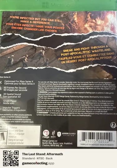 The Last Stand: Aftermath Xbox Series X, NTSC box back