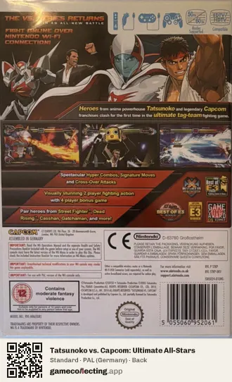 Tatsunoko vs. Capcom: Ultimate All-Stars Nintendo Wii, Germany box back