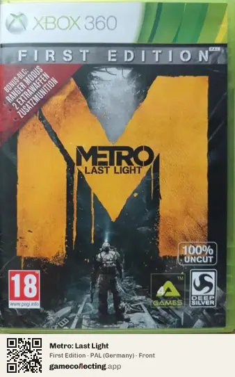 Metro: Last Light Xbox 360, Germany box front
