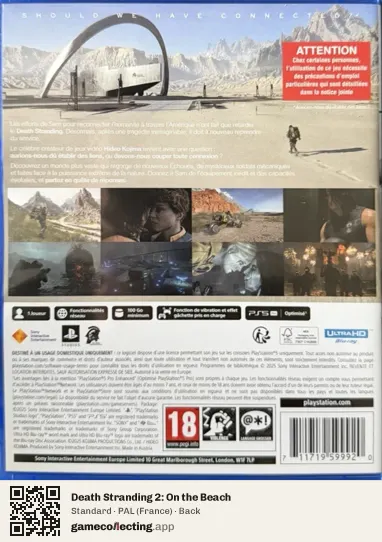 Death Stranding 2: On the Beach PlayStation 5, France box back