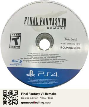 Final Fantasy VII Remake PlayStation 4, NTSC disc