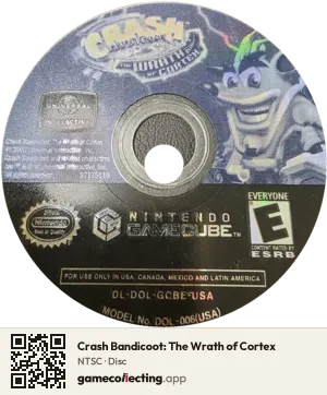 Crash Bandicoot: The Wrath of Cortex Nintendo GameCube, NTSC disc