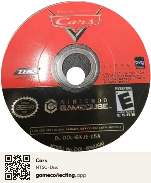 Cars Nintendo GameCube, NTSC disc