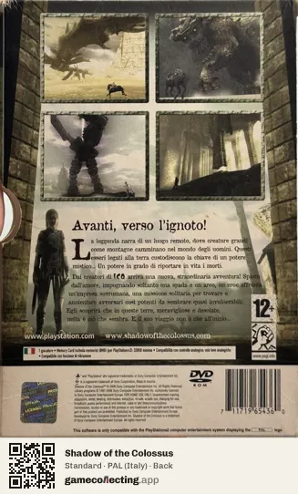 Shadow of the Colossus PlayStation 2, Italy box back
