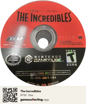 The Incredibles Nintendo GameCube, NTSC disc