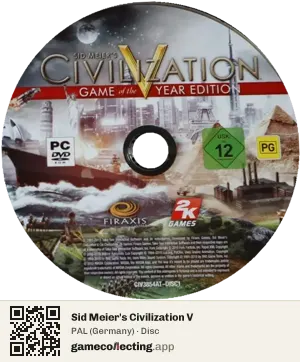 Sid Meier's Civilization V Computer, PAL disc