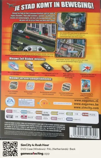 SimCity 4: Rush Hour Computer, Netherlands box back