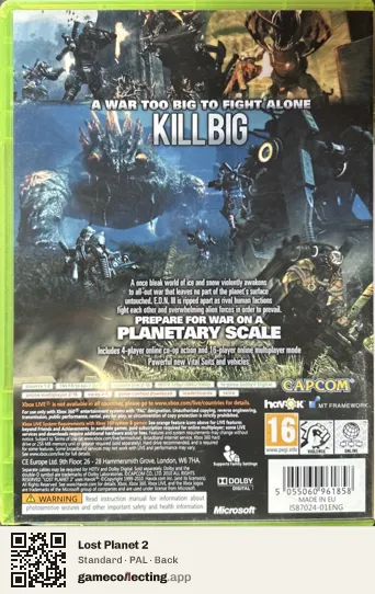 Lost Planet 2 Xbox 360, PAL box back