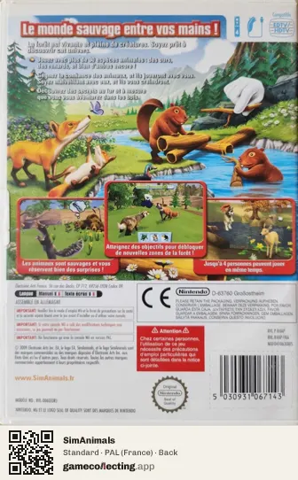 SimAnimals Nintendo Wii, France box back