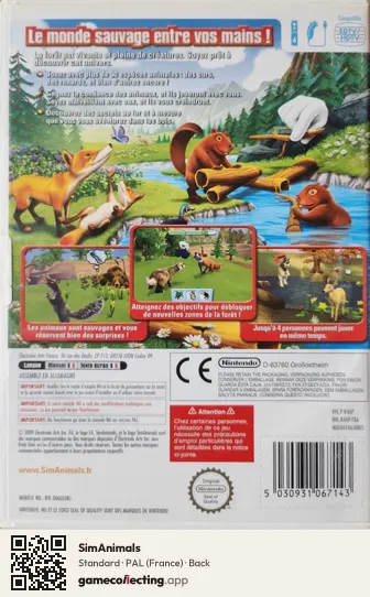 SimAnimals Nintendo Wii, France box back