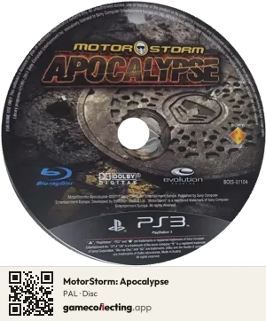 MotorStorm: Apocalypse PlayStation 3, PAL disc