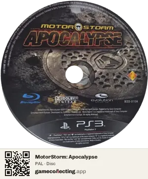 MotorStorm: Apocalypse PlayStation 3, PAL disc