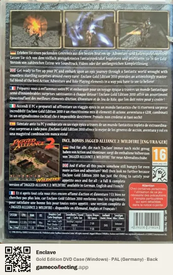 Enclave Computer, Germany box back