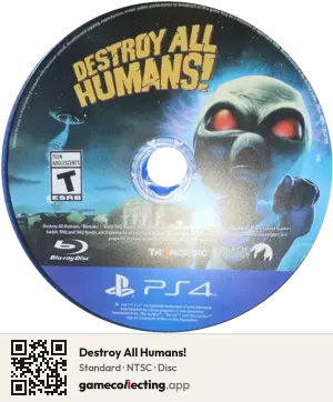 Destroy All Humans! PlayStation 4, NTSC disc