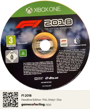 F1 2018 Xbox One, PAL disc