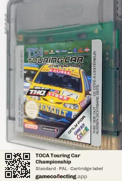 TOCA Touring Car Championship Game Boy Color, PAL cartridge label