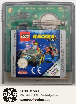 LEGO Racers Game Boy Color, PAL cartridge label