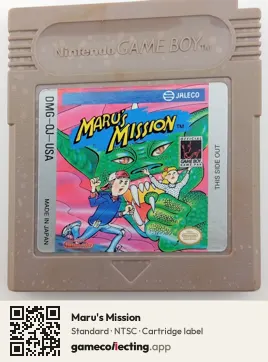 Maru's Mission Game Boy, NTSC cartridge label