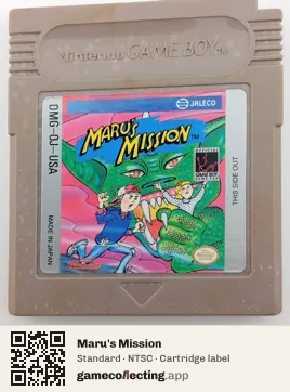 Maru's Mission Game Boy, NTSC cartridge label