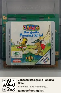 Janosch: Das große Panama Spiel Game Boy Color, PAL cartridge label