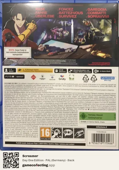 Screamer PlayStation 5, Germany box back
