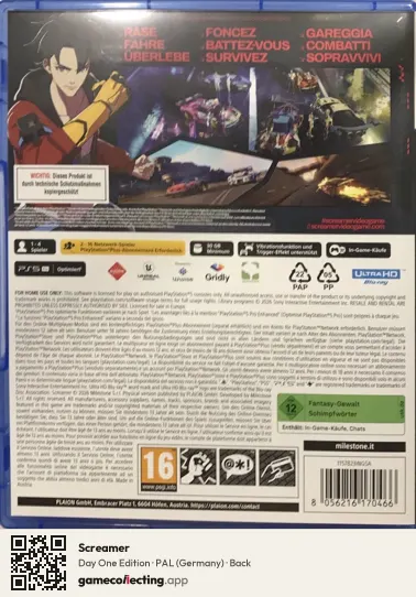 Screamer PlayStation 5, Germany box back