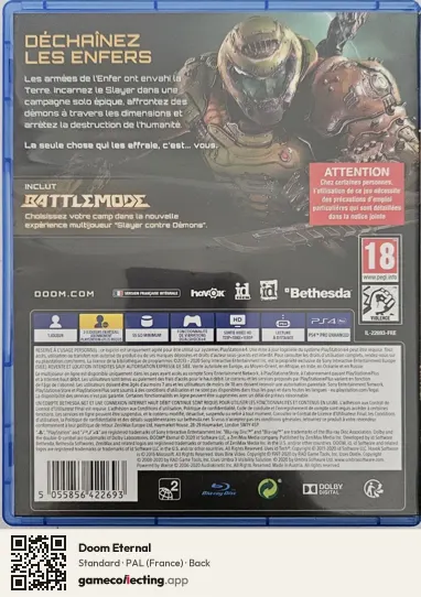 Doom Eternal PlayStation 4, France box back