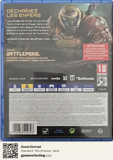 Doom Eternal PlayStation 4, France box back