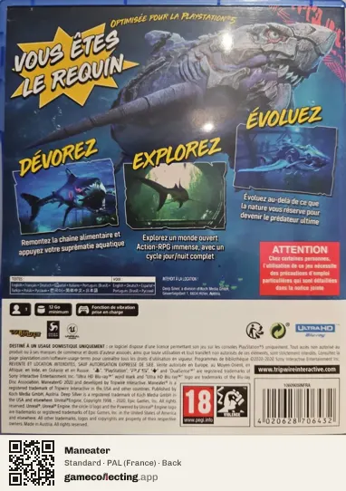 Maneater PlayStation 5, France box back