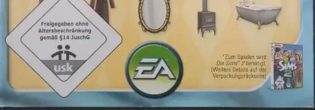 The Sims 2: Kitchen & Bath Interior Design Stuff, the USK square on its front