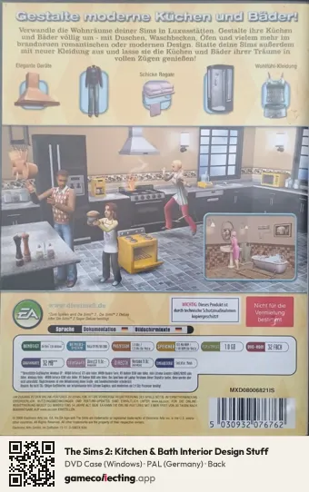 The Sims 2: Kitchen & Bath Interior Design Stuff Computer, Germany box back