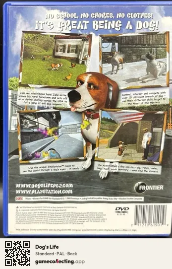 Dog's Life PlayStation 2, PAL box back