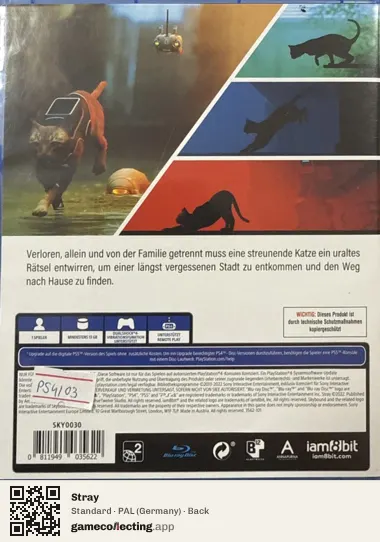 Stray PlayStation 4, Germany box back