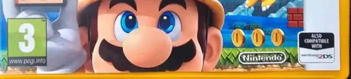 Super Mario Maker for Nintendo 3DS, the PEGI square on its front