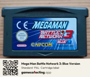 Mega Man Battle Network 3: Blue Version Game Boy Advance, PAL cartridge label