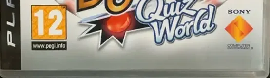 Buzz! Quiz World, the PEGI square on its front