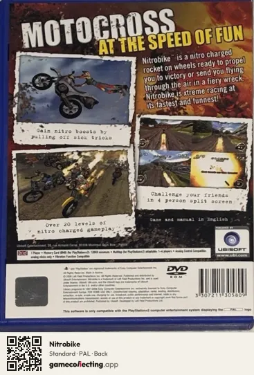 Nitrobike PlayStation 2, PAL box back