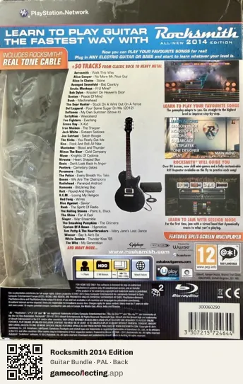 Rocksmith 2014 Edition PlayStation 3, PAL box back